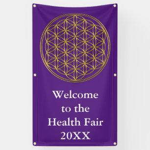 Flower Of Life / Blume des Lebens - brilliant gold Banner
