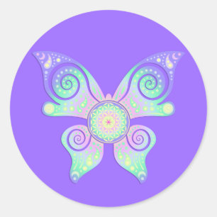 Flower of Life / Blume des Lebens - butterfly Classic Round Sticker