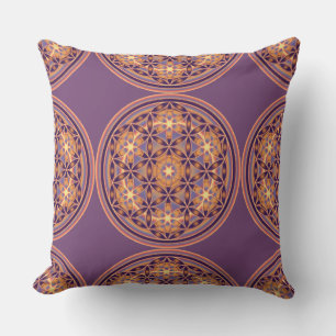 Flower Of Life / Blume des Lebens - Button II Throw Pillow