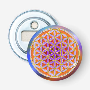 Flower Of Life / Blume des Lebens - Button IV Bottle Opener