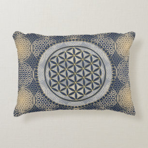 Flower of Life / Blume des Lebens - Button IX Accent Pillow