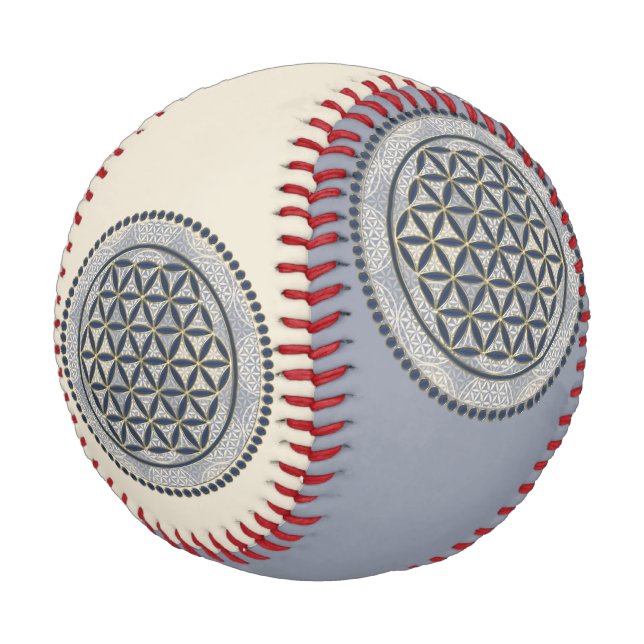 Flower of Life / Blume des Lebens - Button IX Baseball (Angled)