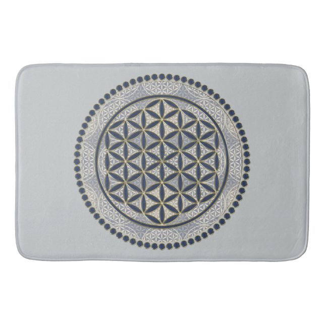 Flower of Life / Blume des Lebens - Button IX Bath Mat (Front)