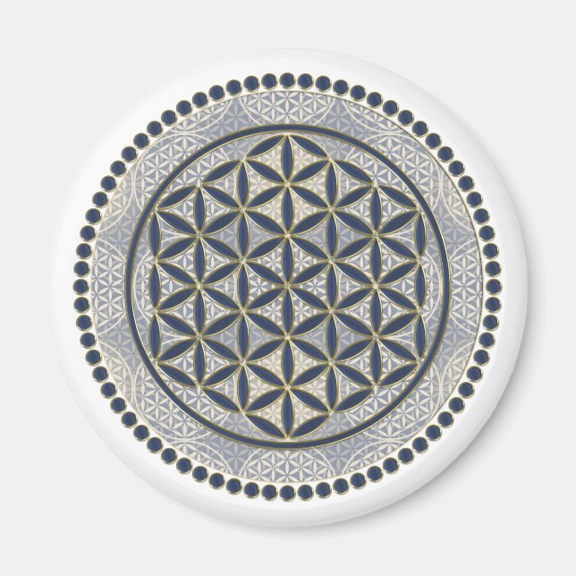 Flower of Life / Blume des Lebens - Button IX Magnet (Front)
