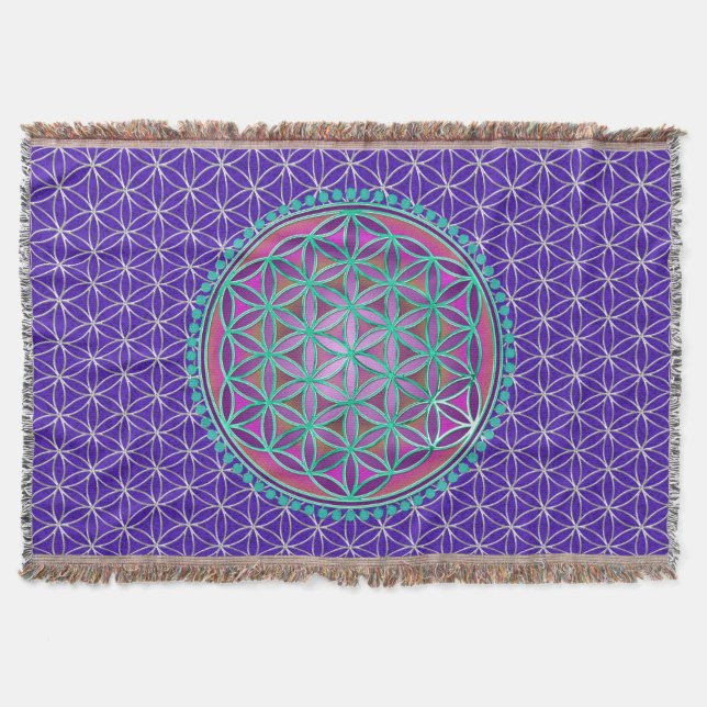 Flower Of Life / Blume des Lebens - Button VI Throw Blanket (Front)