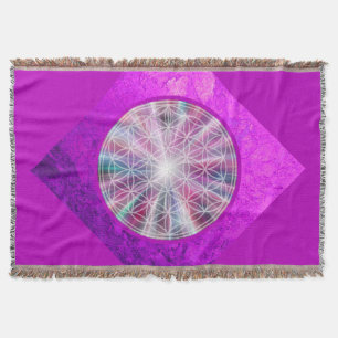 Flower Of Life / Blume des Lebens - Button VII Throw Blanket
