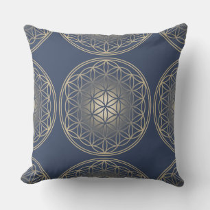 Flower Of Life / Blume des Lebens - Button VIII Outdoor Pillow