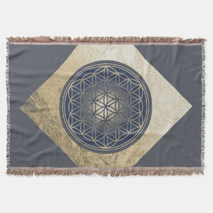 Flower Of Life / Blume des Lebens - Button VIII Throw Blanket