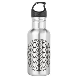 Flower Of Life / Blume des Lebens - fine black 532 Ml Water Bottle