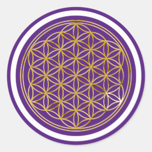 Flower Of Life / Blume des Lebens - gold Classic Round Sticker