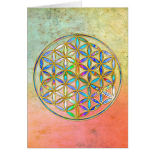 Flower of Life / Blume des Lebens - gold colourful