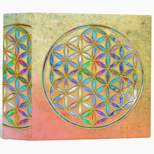 Flower of Life / Blume des Lebens - gold colourful Binder