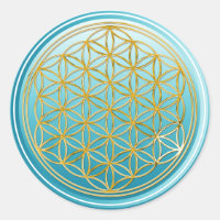 Flower Of Life / Blume des Lebens - GOLD cyan
