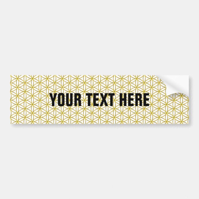 Flower of Life / Blume des Lebens - gold pattern Bumper Sticker (Front)