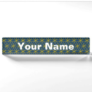 Flower of Life / Blume des Lebens - gold pattern Nameplate