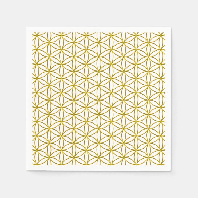 Flower of Life / Blume des Lebens - gold pattern Napkin (Front)
