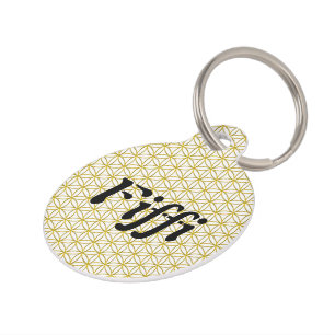 Flower of Life / Blume des Lebens - gold pattern Pet Tag