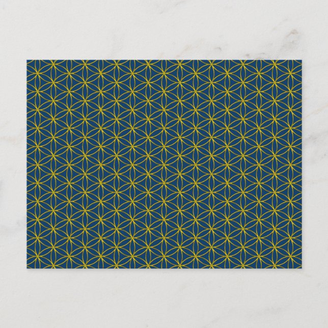 Flower of Life / Blume des Lebens - gold pattern Postcard (Front)