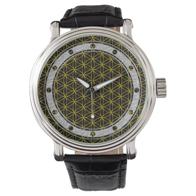 Flower of Life / Blume des Lebens - gold pattern Watch (Front)