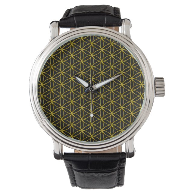 Flower of Life / Blume des Lebens - gold pattern Watch (Front)