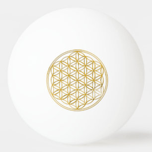Flower Of Life / Blume des Lebens - gold Ping Pong Ball