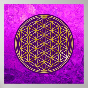 Flower Of Life / Blume des Lebens - gold Poster