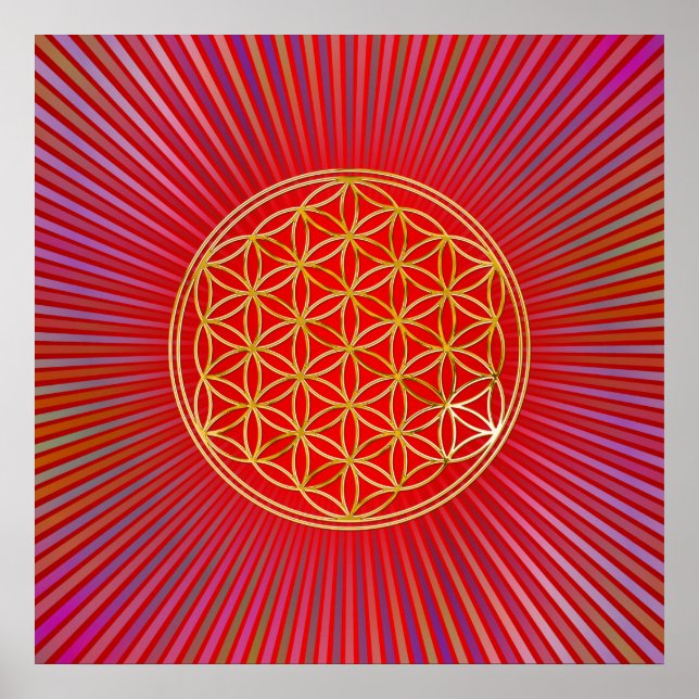 Flower of Life / Blume des Lebens - gold Poster (Front)
