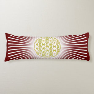 Flower Of Life / Blume des Lebens - gold rays Body Pillow