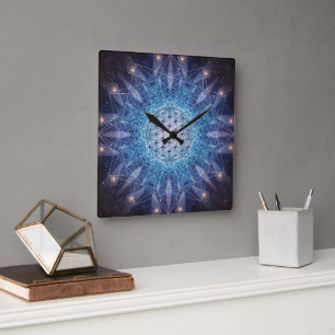 Flower of Life / Blume des Lebens Holy Universe  Square Wall Clock