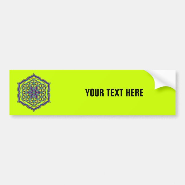 Flower Of Life / Blume des Lebens - Lotus Contour Bumper Sticker (Front)