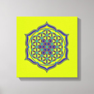 Flower Of Life / Blume des Lebens - Lotus Contour Canvas Print