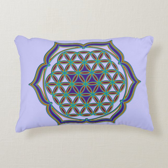 Flower Of Life / Blume des Lebens - Lotus Contour Decorative Pillow (Front)