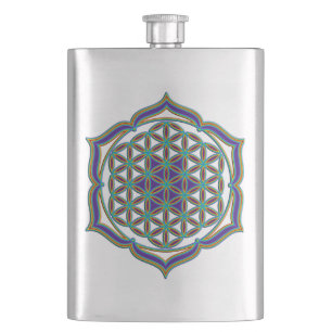 Flower Of Life / Blume des Lebens - Lotus Contour Hip Flask