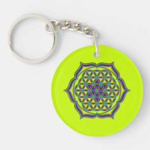 Flower Of Life / Blume des Lebens - Lotus Contour Keychain