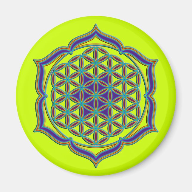 Flower Of Life / Blume des Lebens - Lotus Contour Magnet (Front)
