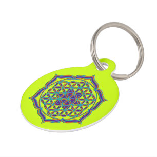 Flower Of Life / Blume des Lebens - Lotus Contour Pet Tag