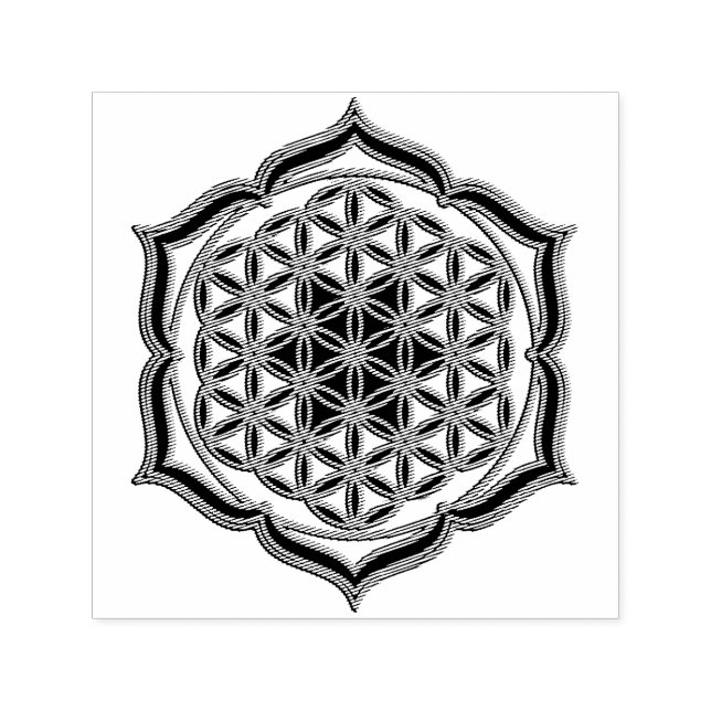Flower Of Life / Blume des Lebens - Lotus contour Self-inking Stamp (Design)