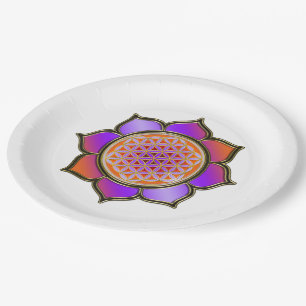 Flower of Life / Blume des Lebens - Lotus violet Paper Plate