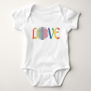 Flower of Life / Blume des Lebens - LOVE Baby Bodysuit
