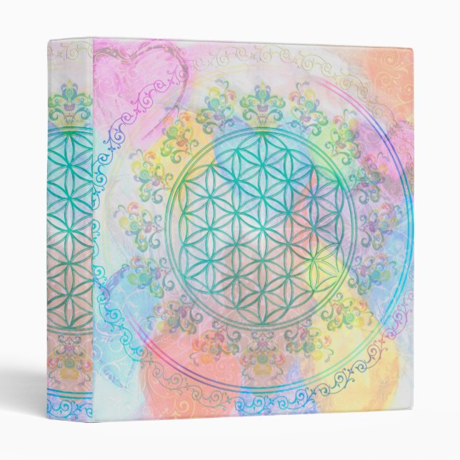 Flower of Life / Blume des Lebens - Love Hearts Binder (Front/Spine)