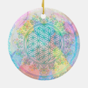 Flower of Life / Blume des Lebens - Love Hearts Ceramic Ornament