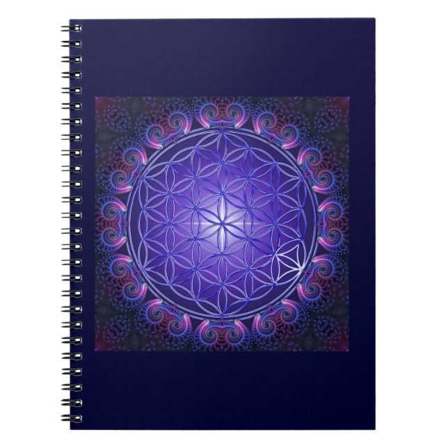FLOWER OF LIFE / Blume des Lebens Mandala I Square Notebook (Front)