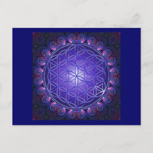 FLOWER OF LIFE / Blume des Lebens Mandala I Square Postcard