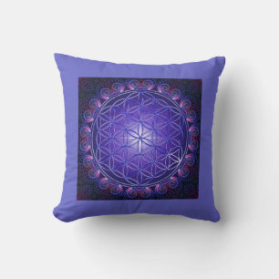 FLOWER OF LIFE / Blume des Lebens Mandala I Square Throw Pillow