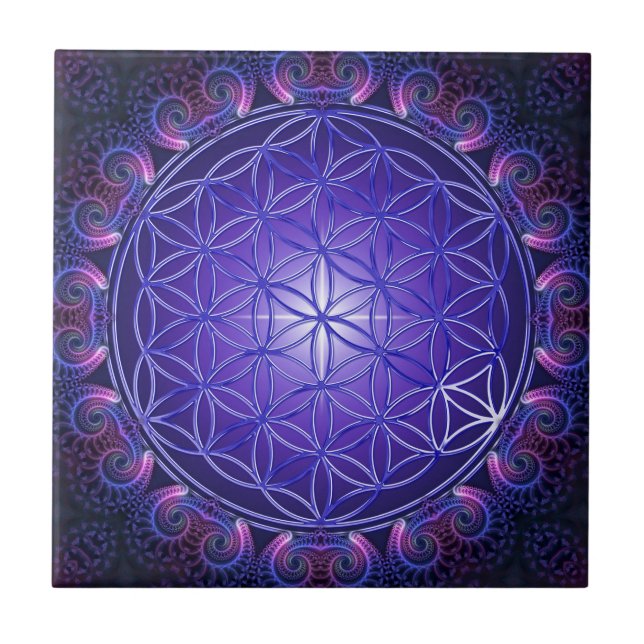 FLOWER OF LIFE / Blume des Lebens Mandala I Square Tile (Front)