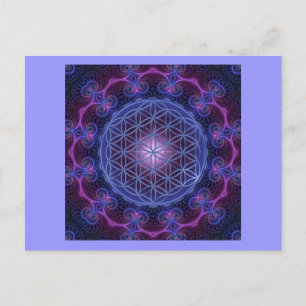 FLOWER OF LIFE/Blume des Lebens Mandala II Square Postcard