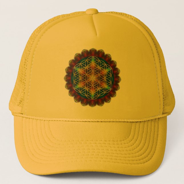 FLOWER OF LIFE / Blume des Lebens - Mandala III Trucker Hat (Front)