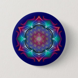 FLOWER OF LIFE / Blume des Lebens - Mandala IV 2 Inch Round Button