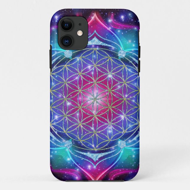 FLOWER OF LIFE/Blume des Lebens Mandala IV Square Case-Mate iPhone Case (Back)