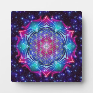 FLOWER OF LIFE/Blume des Lebens Mandala IV Square Plaque